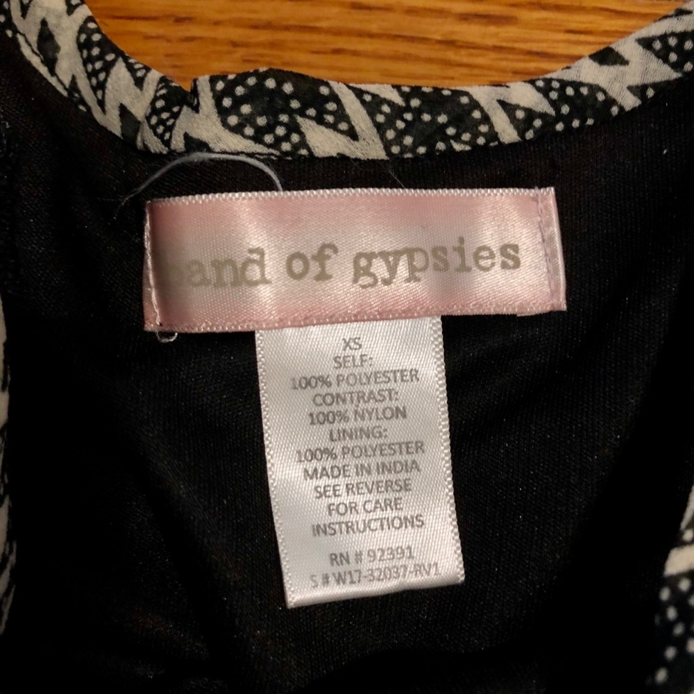 Band of Gypsies Black & White Patterned Dress - Picture 3 of 3